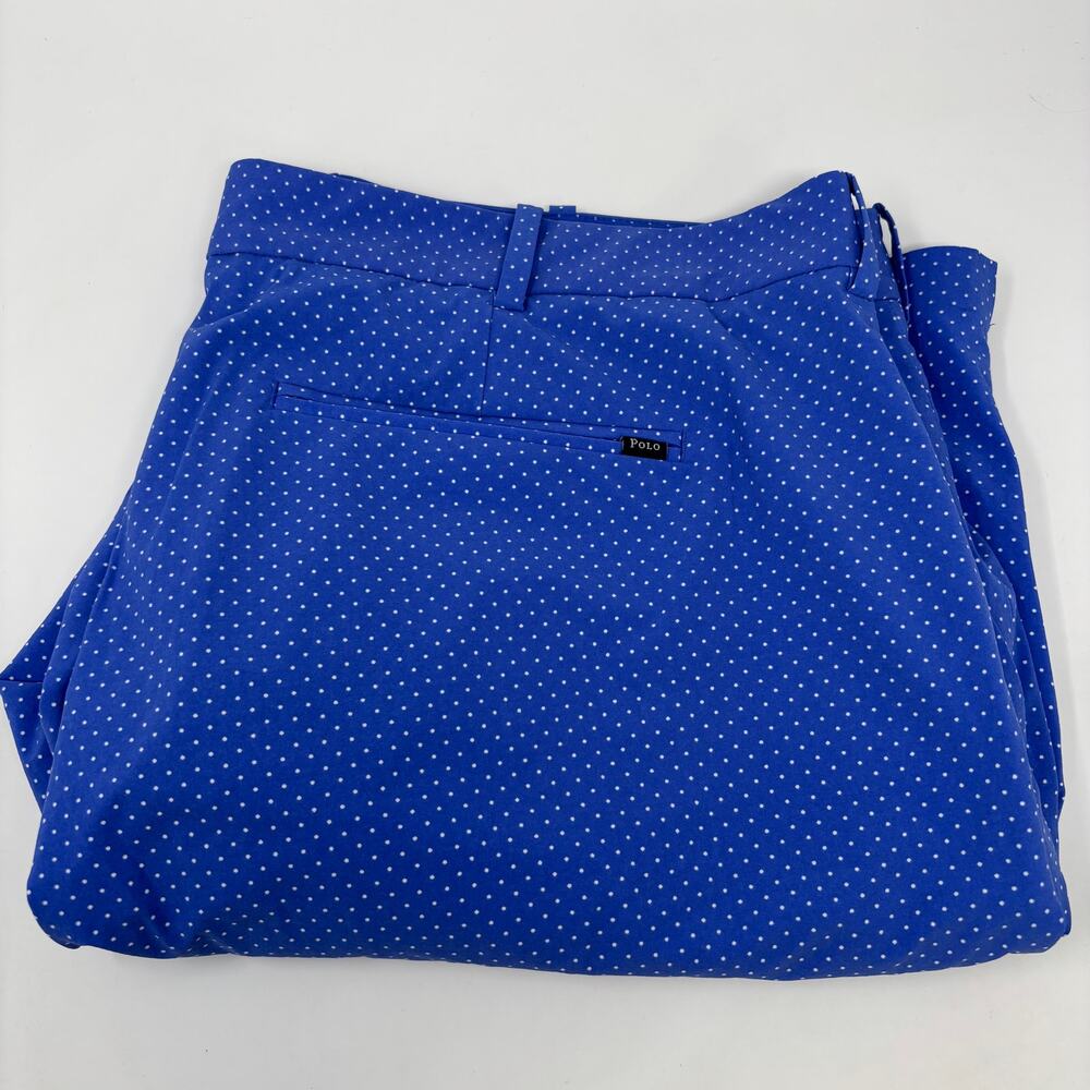 Polo Golf Ralph Lauren Mens Sz40 Blue White Spotted Wicking Stretch Shorts
